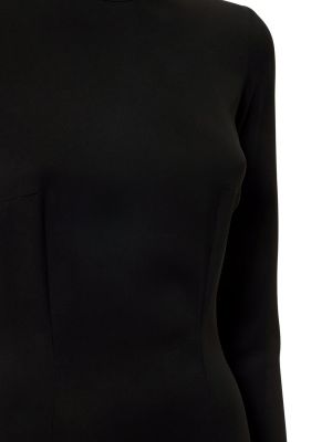 Tylové saténové dlouhé šaty se srdcovým vzorem Marco Rambaldi černé