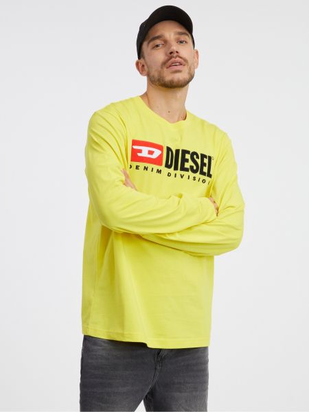 Polo majica z dolgimi rokavi Diesel rumena
