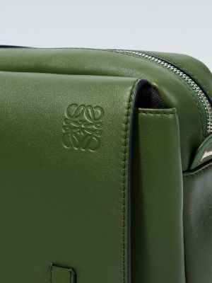 Kožna crossbody torbica Loewe zelena