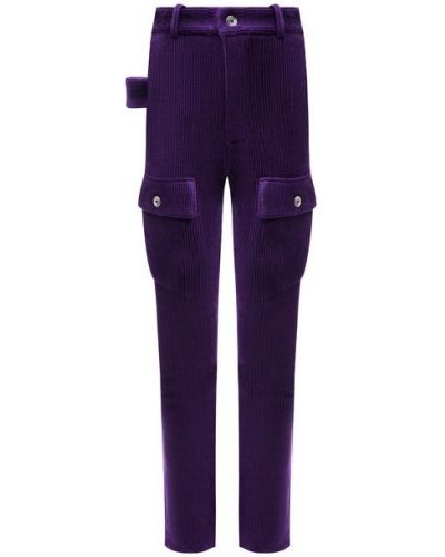 Вельветовые брюки Bottega Veneta фиолетовые