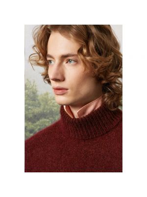 Jersey cuello alto de seda con cuello alto de tela jersey Massimo Alba marrón