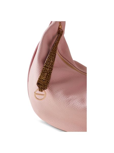 Bolsa de hombro de cuero Borbonese rosa
