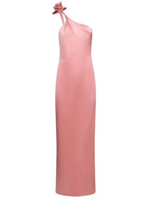 Μεταξωτή σατέν μάξι φόρεμα Magda Butrym ροζ