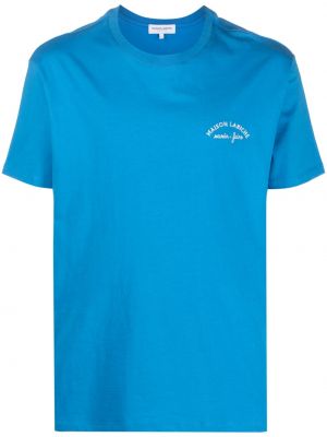Памучна тениска бродирана Maison Labiche синьо