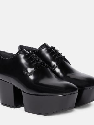 Usnjene brogue čevlji Prada črna