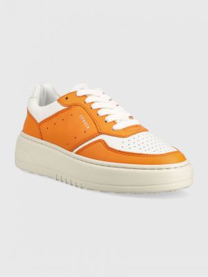 Sneakersy skórzane Copenhagen pomarańczowe