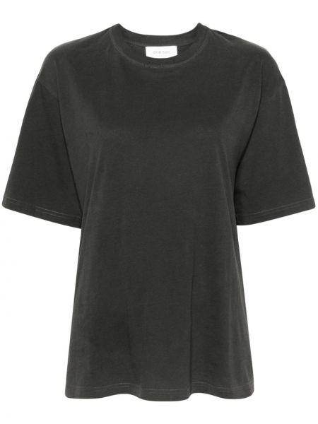 Βαμβακερή μπλούζα με στρογγυλή λαιμόκοψη Sportmax γκρι