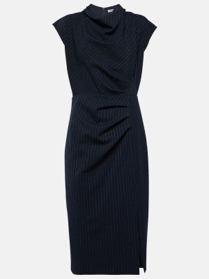 Midi obleka s črtami Veronica Beard modra