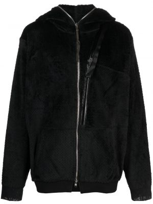 Flisas džemperis su gobtuvu su užtrauktuku Acronym juoda