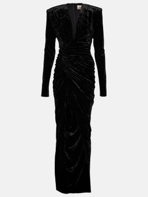 Бархатное платье Alexandre Vauthier черное