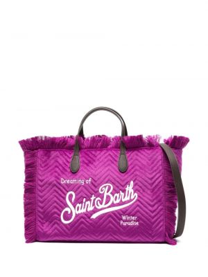 Prešívaná nákupná taška Mc2 Saint Barth fialová