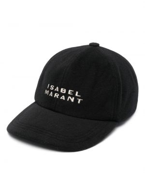 Kapa s šiltom z vezenjem Isabel Marant črna