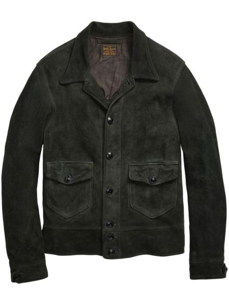 Kožna jakna od brušene kože Ralph Lauren Rrl crna