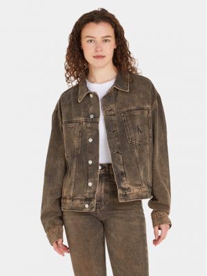 Traper jakna bootcut Calvin Klein Jeans smeđa