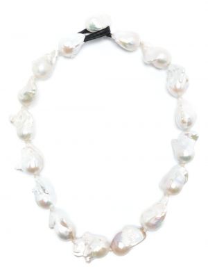 Náhrdelník s perlami Monies biela