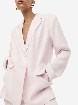 Длинная куртка оверсайз H&m розовая