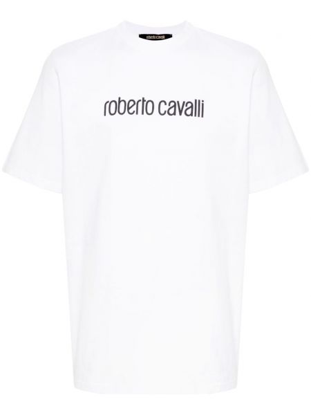 Kokvilnas t-krekls ar apdruku Roberto Cavalli