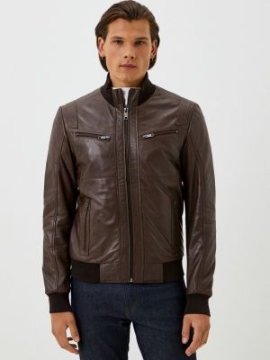Кожаная куртка Urban Fashion For Men коричневая