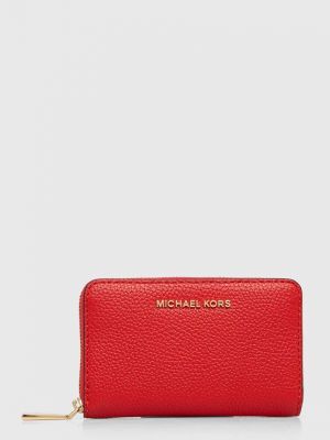 Czerwony portfel skórzany Michael Michael Kors