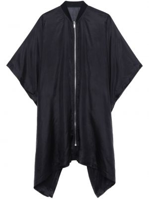 Hedvábný kabát na zip Rick Owens černý