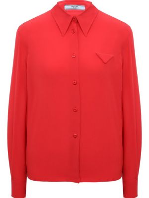 Шелковая рубашка Prada красная