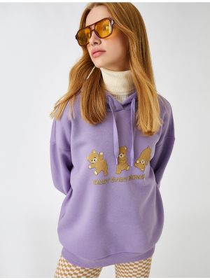 Relaxed fit džemperis Koton violetinė