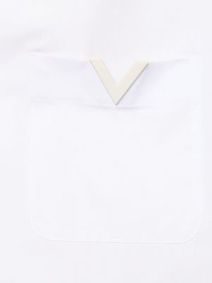 Camisa de algodón manga corta Valentino blanco