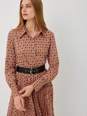 Платье-рубашка Calista коричневое