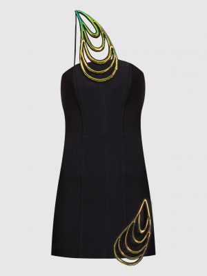 Сукня міні з аплікацією David Koma чорна