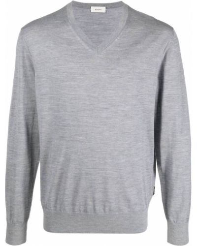 Jersey con escote v de tela jersey Z Zegna gris