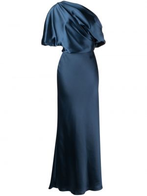 Večernja haljina s draperijom Amsale plava