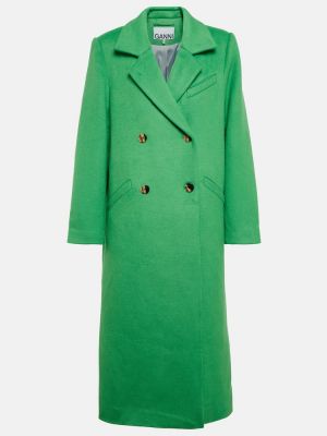 Vilnonis paltas Ganni žalia