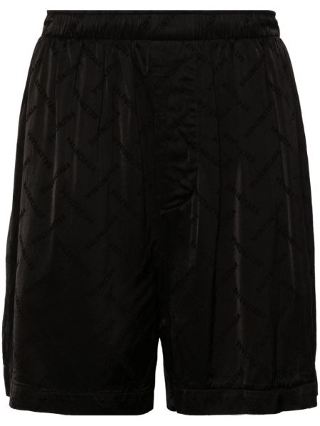 Satenaste bermuda kratke hlače iz žakarda Balenciaga črna