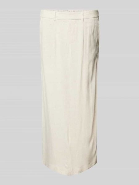 Spódnica midi z wiskozy w jednolitym kolorze Object beżowa