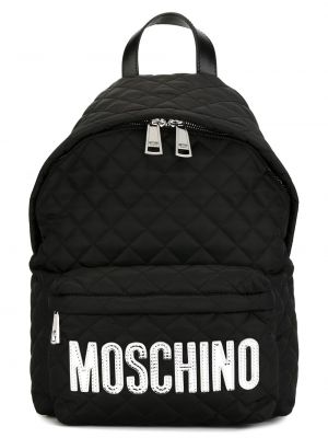 Pikowany plecak Moschino czarny