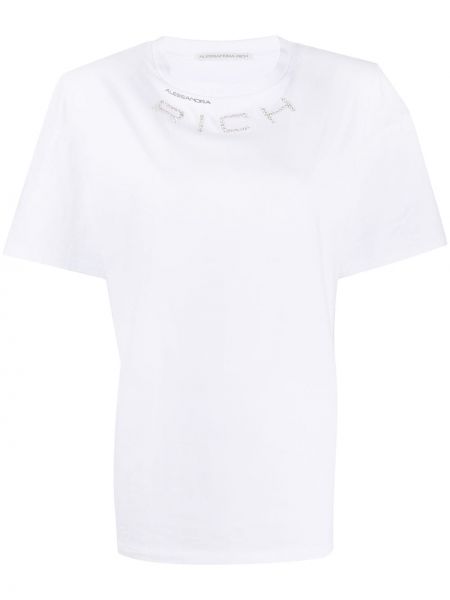 Camiseta de cristal Alessandra Rich blanco