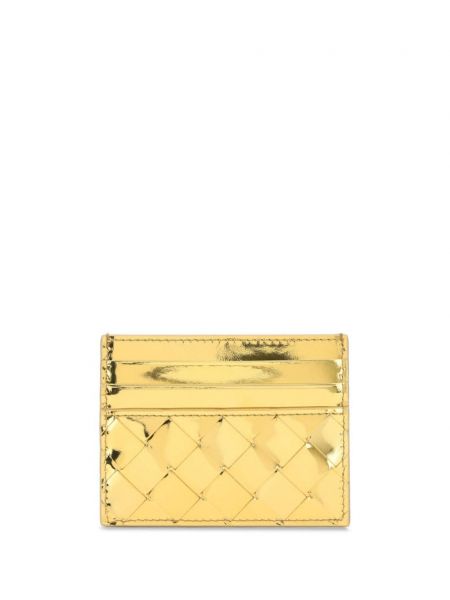 Portfel skórzany Bottega Veneta złoty