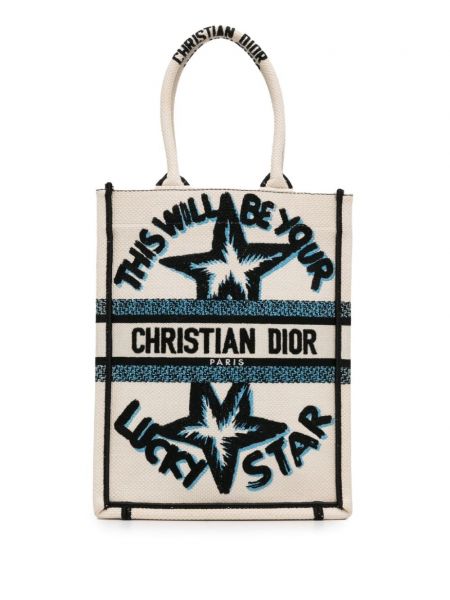 Shopper torbica s uzorkom zvijezda Christian Dior Pre-owned bijela