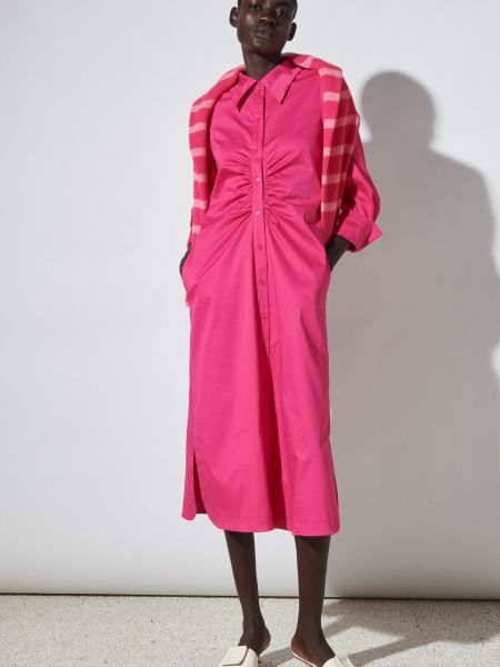 Хлопковое платье-рубашка Luisa Cerano розовое