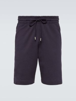 Pantalones cortos de algodón de tela jersey Dries Van Noten azul