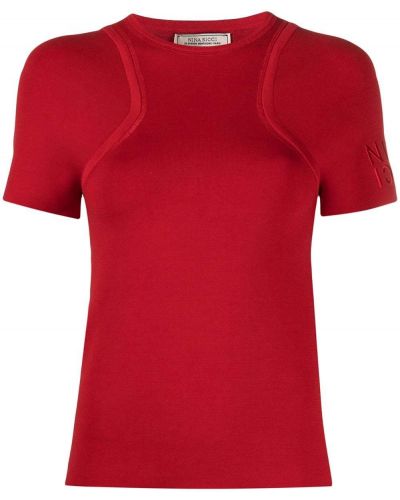 Camiseta con bordado Nina Ricci rojo