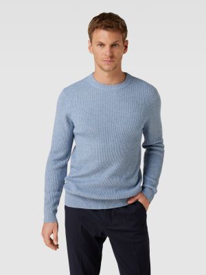 Dzianinowy sweter Profuomo błękitny