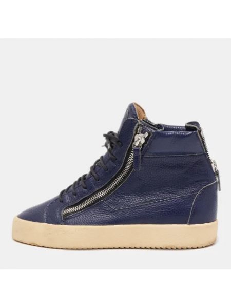 Sneakersy skórzane Giuseppe Zanotti Pre-owned niebieskie
