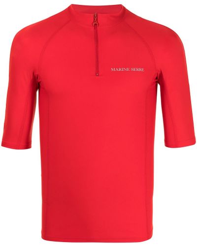 Тениска с принт Marine Serre червено