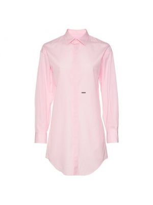 Хлопковое платье-рубашка Dsquared2 розовое