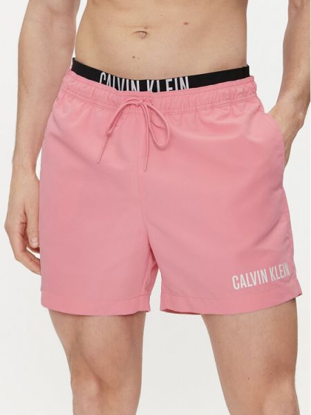 Priliehavé šortky Calvin Klein Swimwear ružová