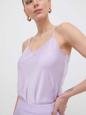 Однотонна блуза Armani Exchange фіолетова