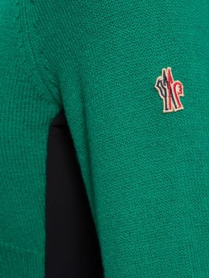 Vilnas džemperis ar augstu apkakli Moncler Grenoble zaļš