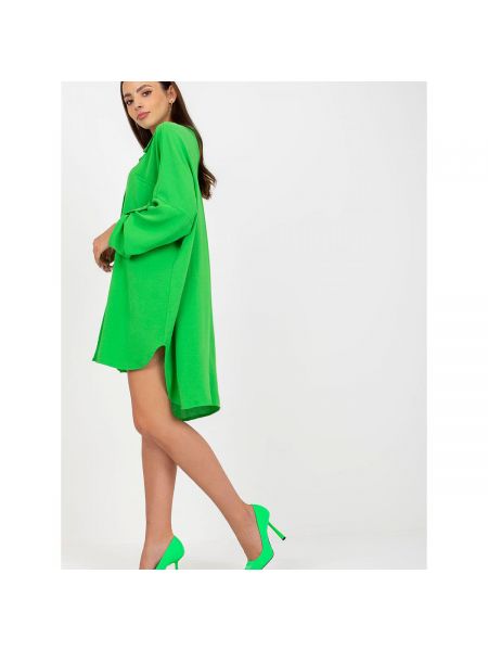 Asymetrické košilové šaty Fashionhunters zelené