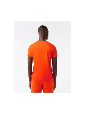 Camisa de algodón Lacoste naranja